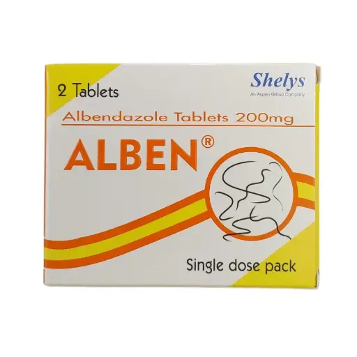 [100838] Albendazole Tabs 200mg (ALBEN) 2's